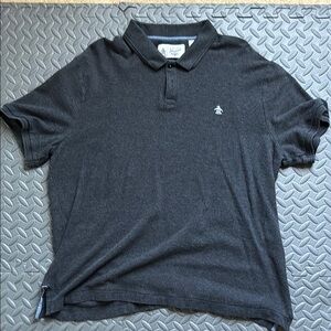 Penguin Grey Polo Shirt Sz Large